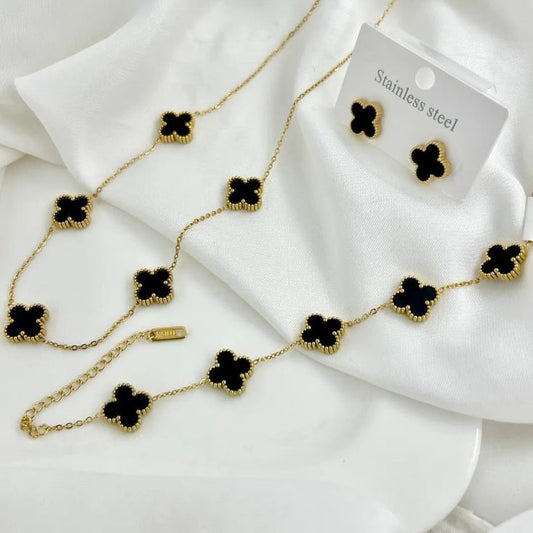 Clover Set(Necklace, earring, Bracelet)